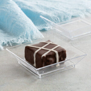 Alternative view of MiniWare Clear Square Plate 2" x 2" x .5"