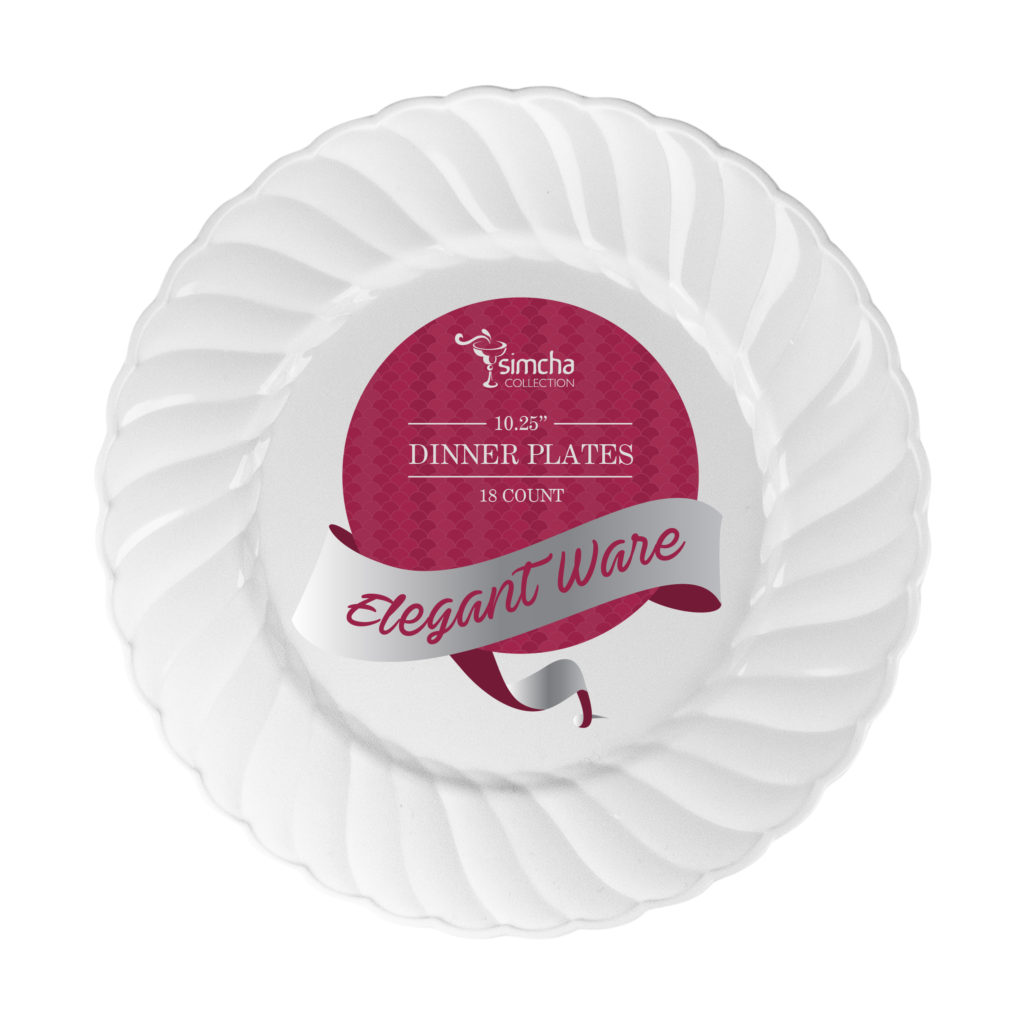 Elegant Ware Collection White 10.25" Plates