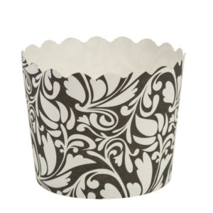 Scalloped Black/White Design Baking Cups