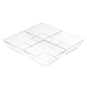 MiniWare Clear 4 Section Dish 6" x 6"