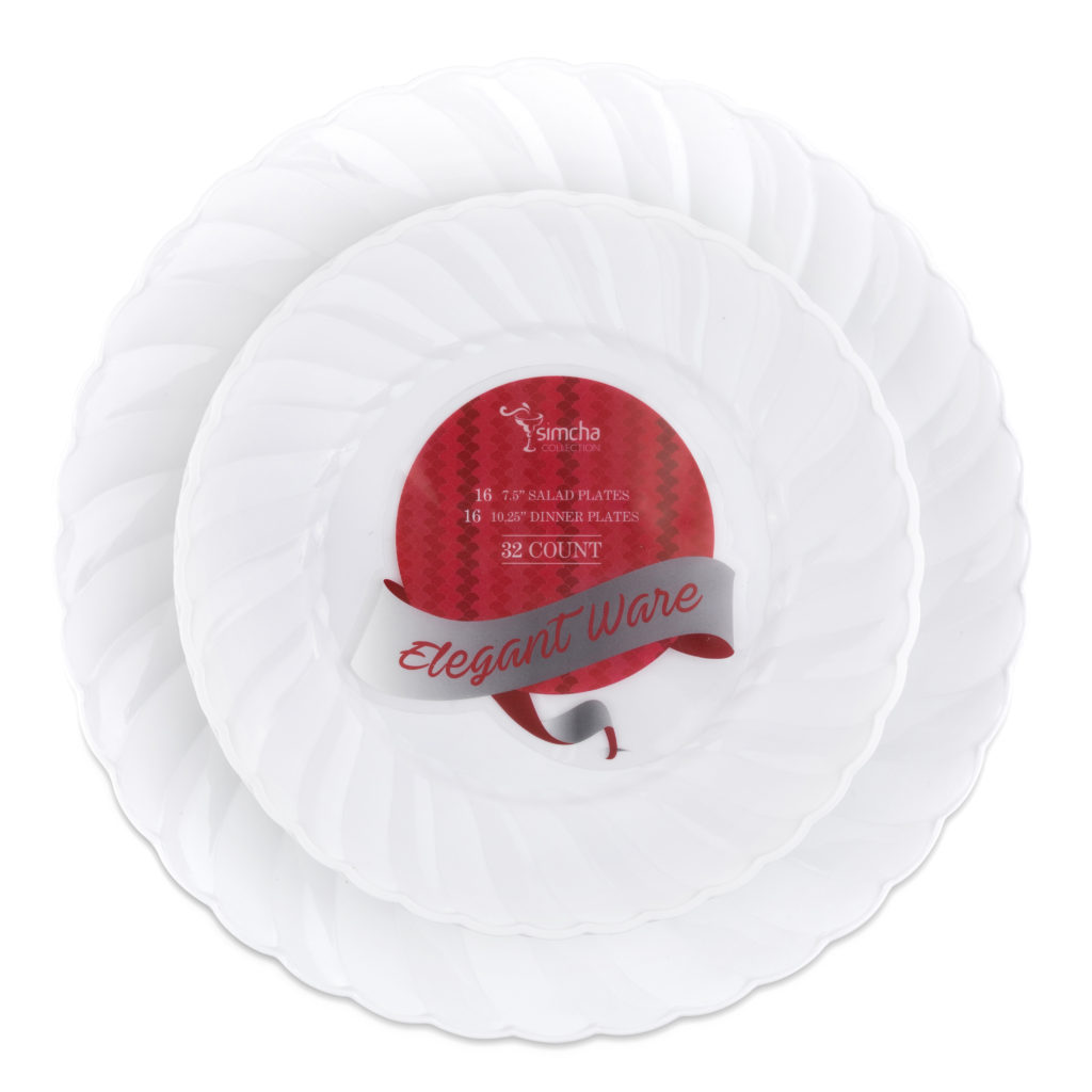Elegant Ware Collection White Combo Plates 7.5" & 10.25"