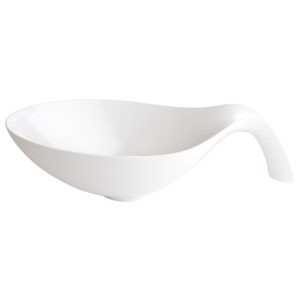 Spoon Shaped Salad Bowl White