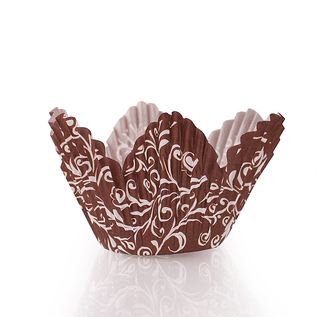 Petal Baking Cup Brown Background (30 Count)