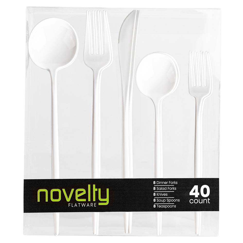 NOVELTY FLATWARE DINNER FORKS WHITE 12/32CT - Image 3