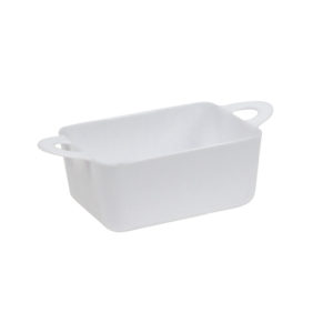 MiniWare White Oblong Dish w/ Handles 3 oz