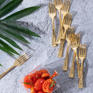 Alternative view of MiniWare 4" Gold Forks
