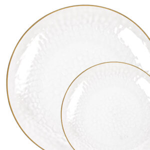Clear Hammered Organic Gold Rim Collection