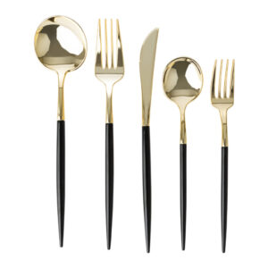 Novelty 2 Collection Black/Gold Flatware