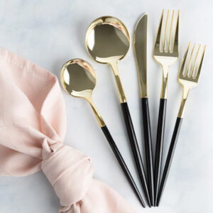 Alternative view of Novelty 2 Collection Black/Gold Flatware