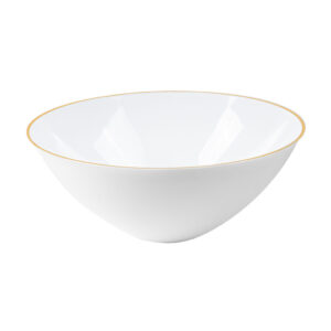 Organic Salad Bowl White/Gold Rim