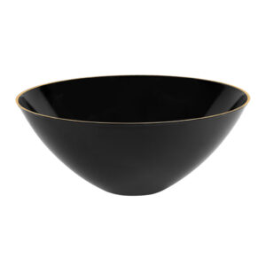Organic Salad Bowl Black/Gold Rim