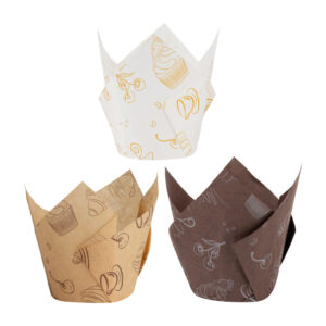 Tulip Baking Cups Tea Print Large