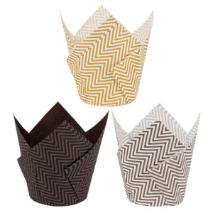 Tulip Baking Cups Chevron Print Large