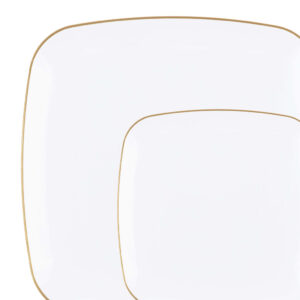 Organic Square White/Gold Rim