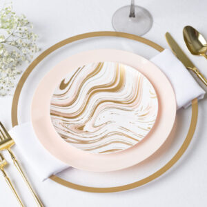 Alternative view of Curve Dinnerware White/Gold/Pink