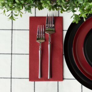 Alternative view of Guest Towels Airlaid 1/6 Fold Cranberry Red