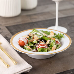 Alternative view of Contrast Soup Bowls 12oz White Gold Rim