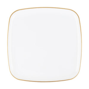 Organic White Gold Rim Square Tray 14"