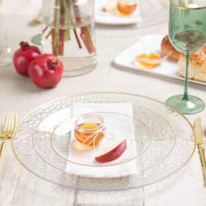 Alternative view of Clear Hammered Organic Gold Rim Collection