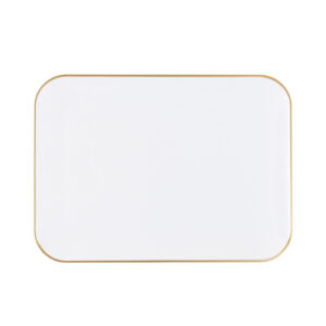 Organic White/Gold Rim Tray 8" x 11"