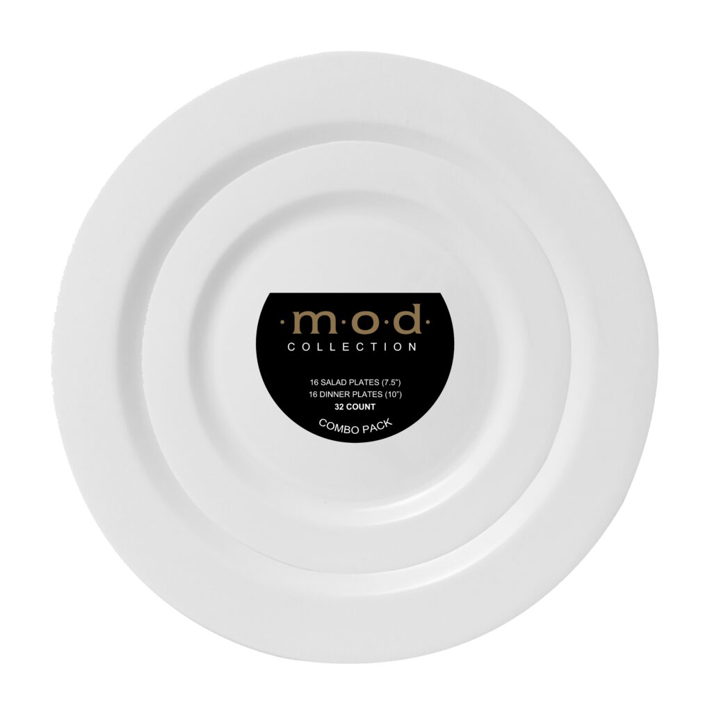 Mod Round Collection Combo White 7.5" & 10.25" Plates