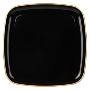 Organic Black Gold Rim Square Tray 14"