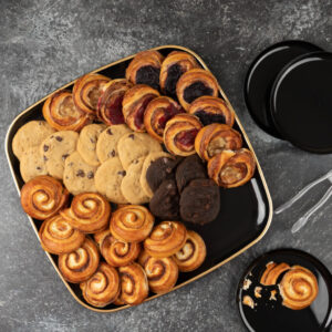 Alternative view of Organic Black Gold Rim Square Tray 14"