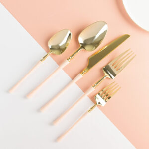 Alternative view of Infinity Flatware Pink/Gold