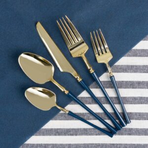 Alternative view of Infinity Flatware Navy/Gold