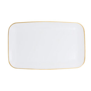 Organic White/Gold Rim Trays 18" x 11"