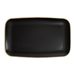 Organic Black/Gold Rim Trays 18" x 11"