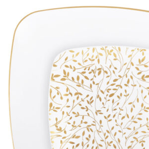 Leaf Square Organic Gold/White