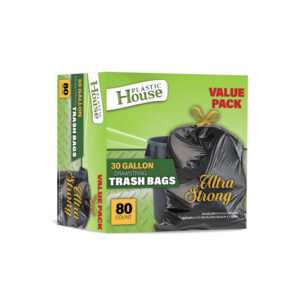 30 Gal Drawstring Black Garbage Bags
