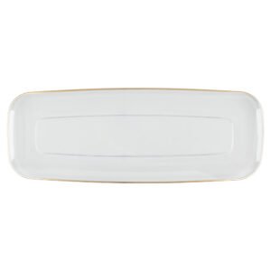 Organic Tray 17.5" Rectangle Clear/ Gold Rim