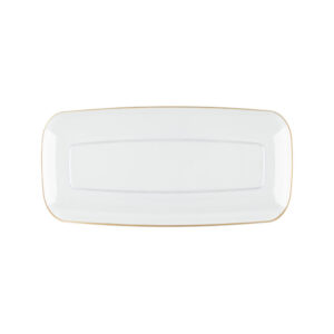 Organic Tray 10.6" Rectangle Clear/ Gold Rim