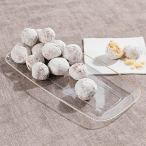 Alternative view of Organic Tray 10.6" Rectangle Clear/ Gold Rim