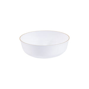 Edge Bowls 6oz White with Gold Rim