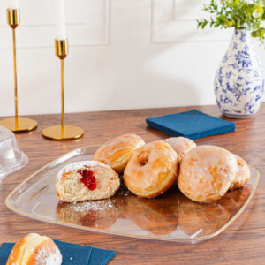 Alternative view of Organic Square Tray 14" Clear/ Gold Rim