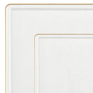 Square Edge Clear/Gold Rim