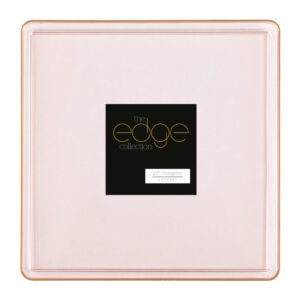 Square Edge 13" Chargers Pink Transparent/Gold Rim