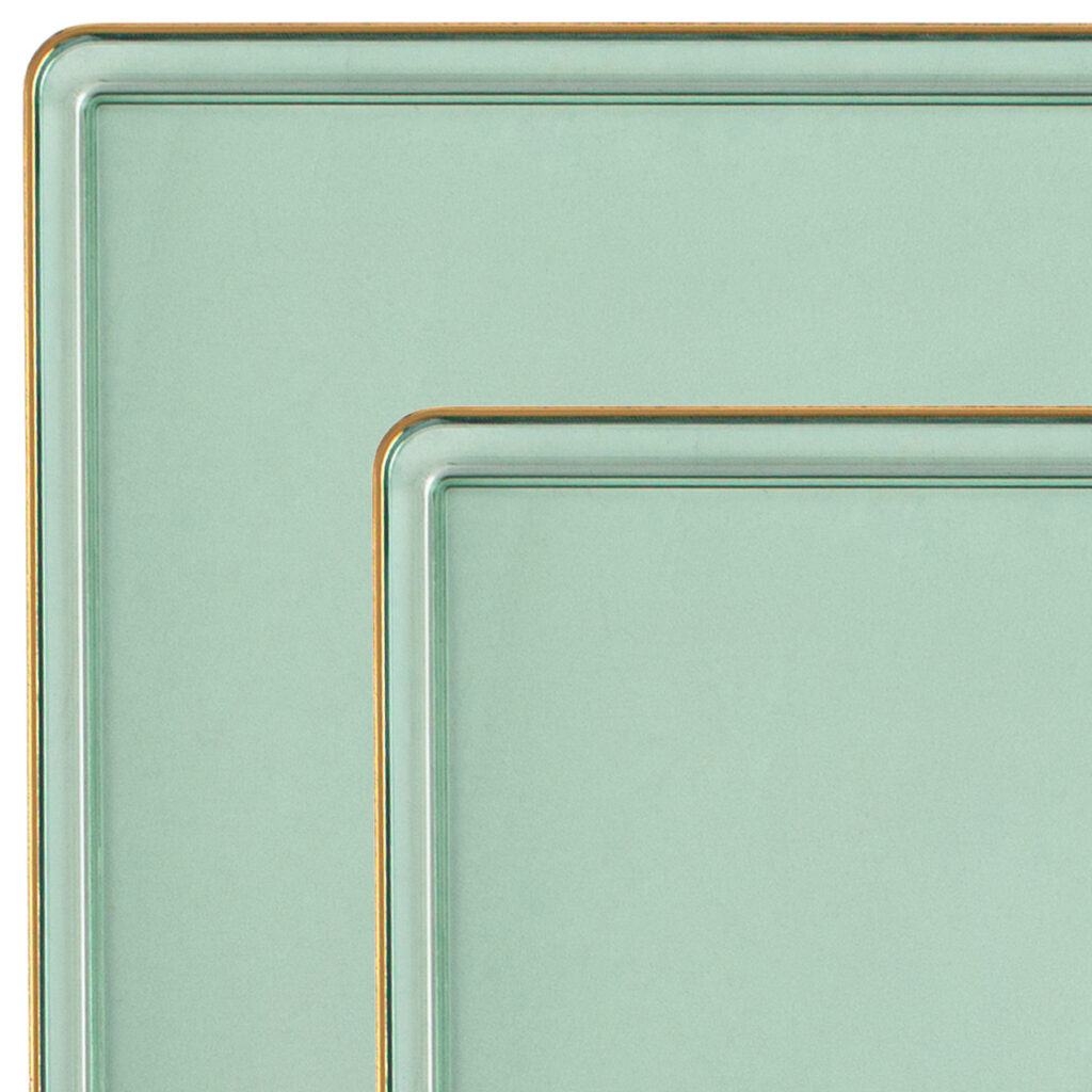 Square Edge Green/Gold Rim