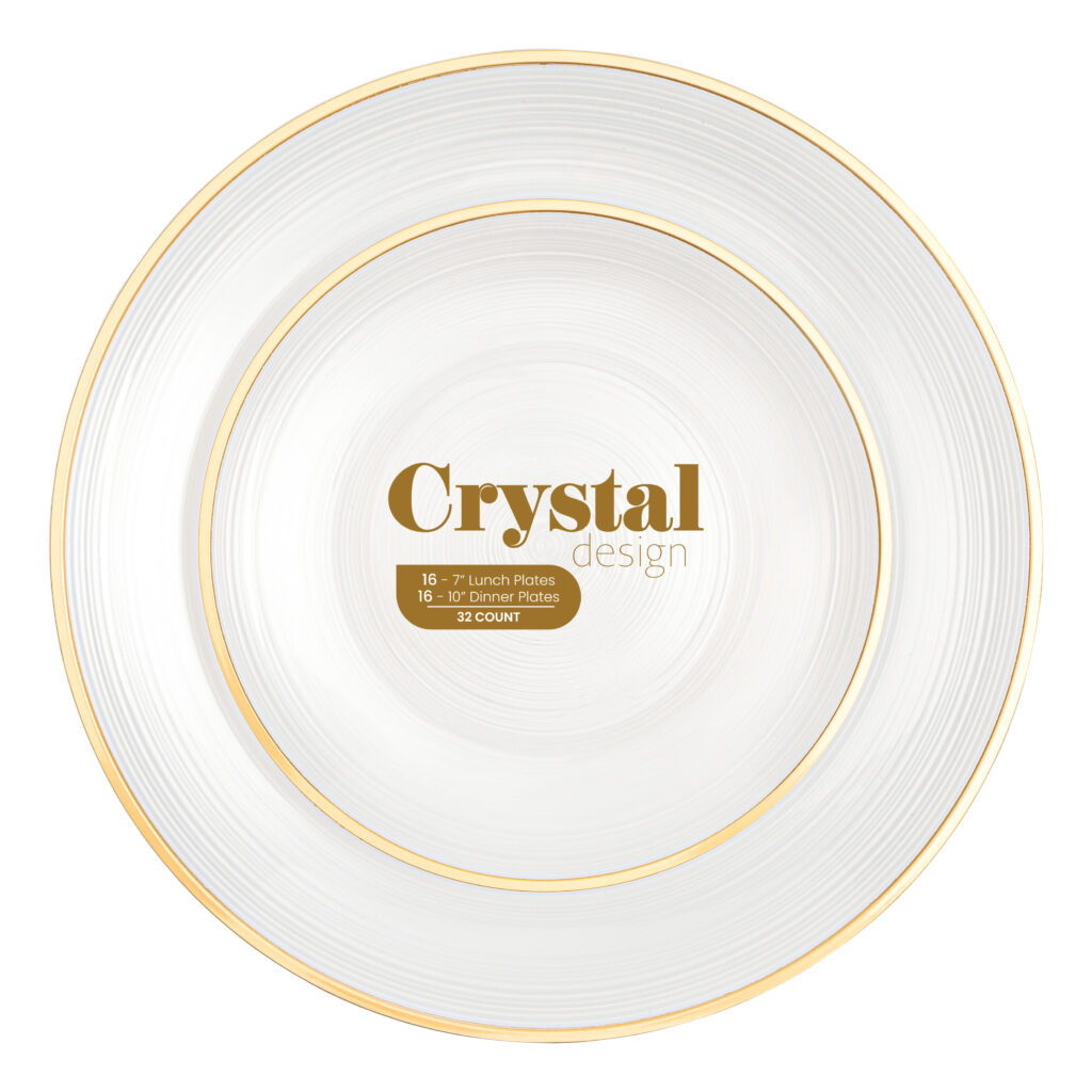 Crystal Design Combo Plates 7" & 10" Pearl