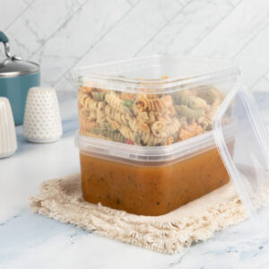 Alternative view of Rectangle Lock Containers With Lids 34oz Clear