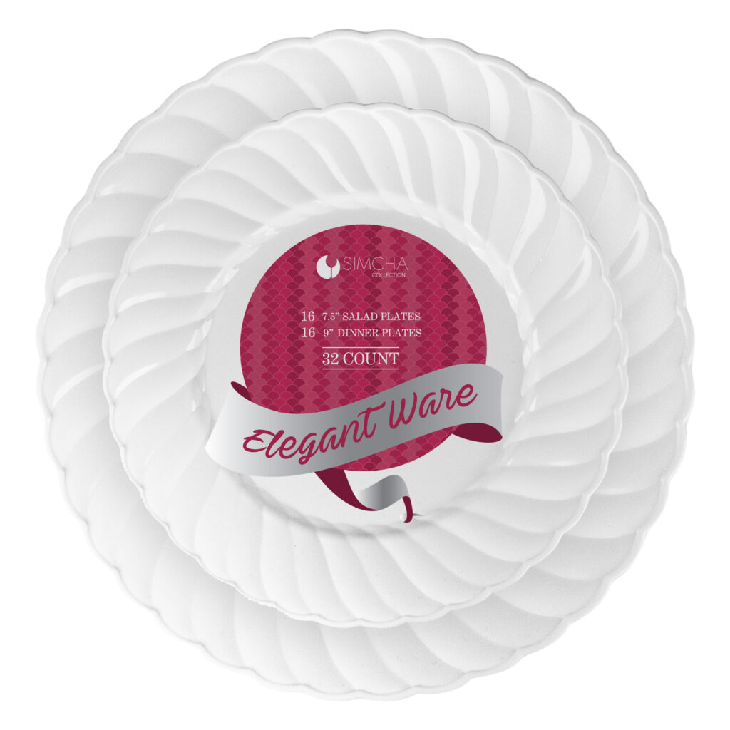 Elegant Ware Collection White Combo Plates