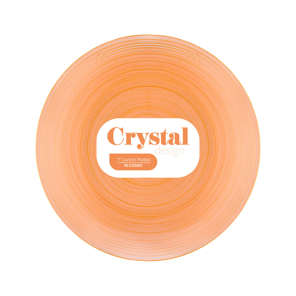 Crystal Design Plates 7" Peach Transparent