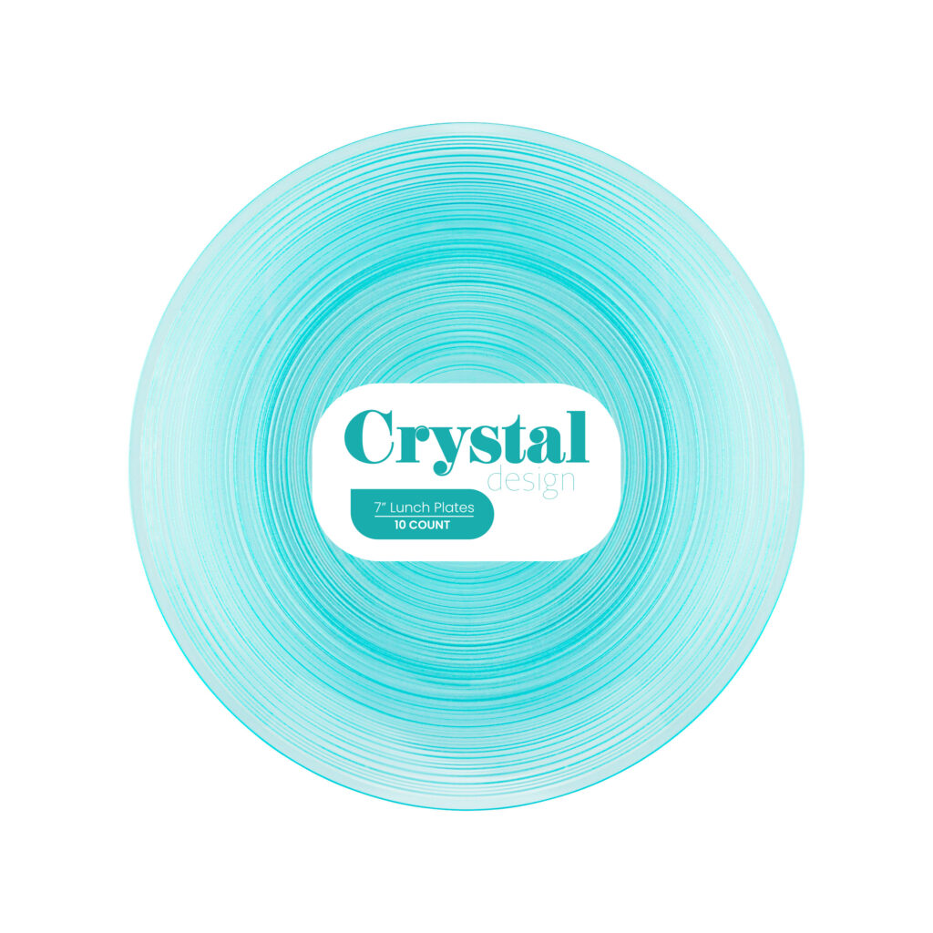 Crystal Design Plates 7" Aqua Transparent