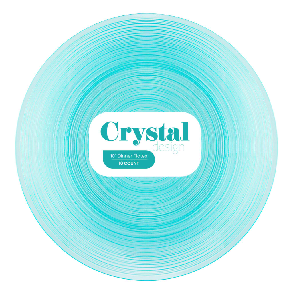 Crystal Design Plates 10" Aqua Transparent