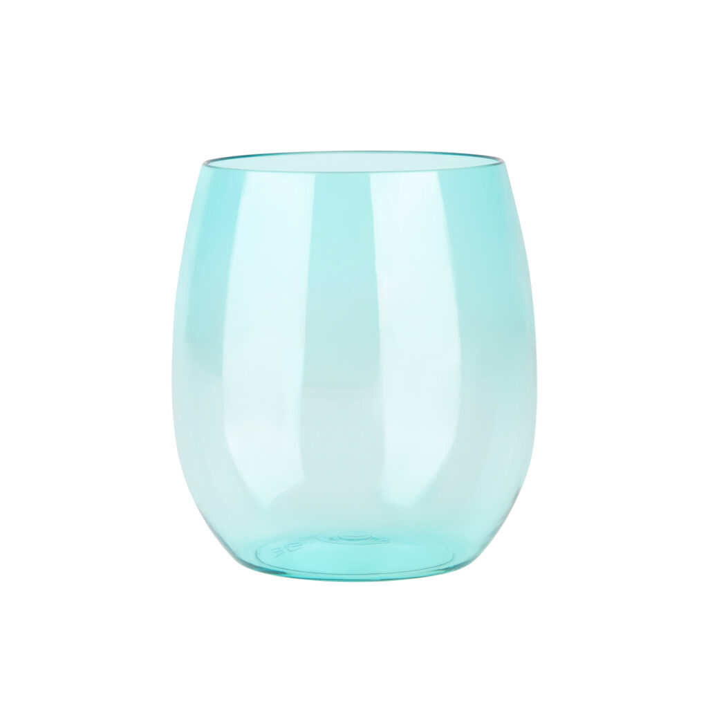 Stemless Goblets 12 oz Aqua Transparent