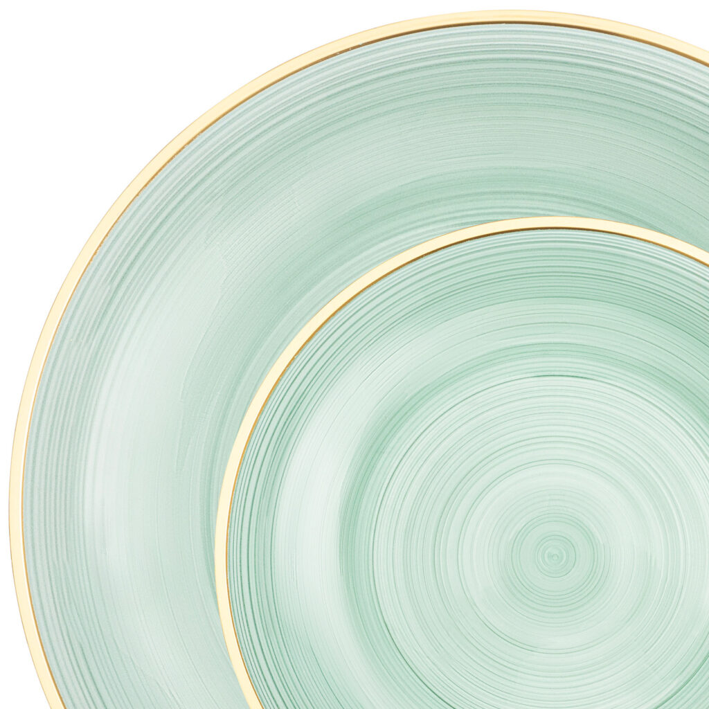 Crystal Design Green Transparent with Gold Rim