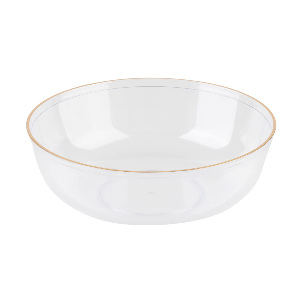 Edge Bowls 16oz Clear with Gold Rim